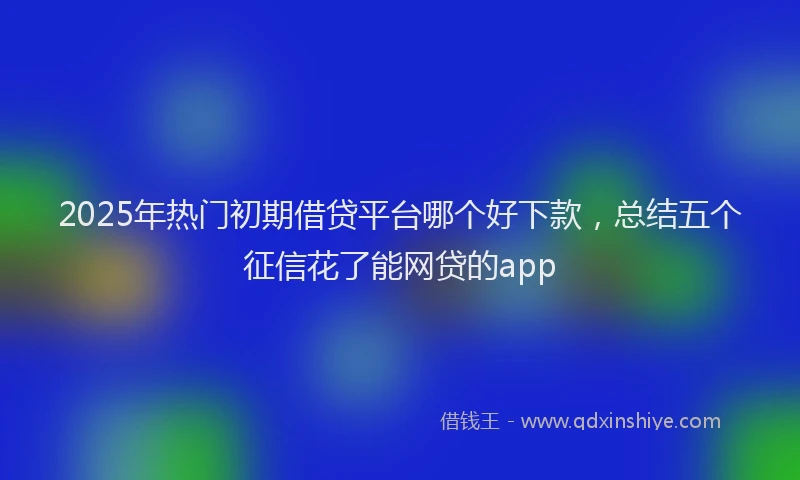 2025年热门初期借贷平台哪个好下款，总结五个征信花了能网贷的app