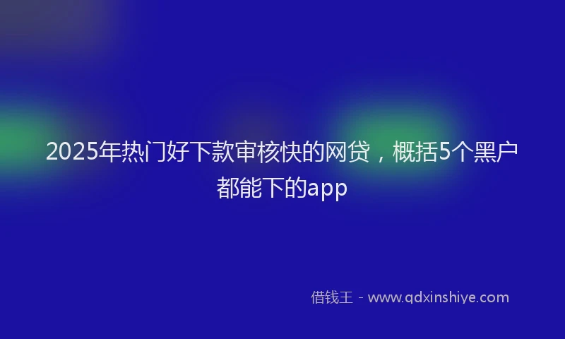 2025年热门好下款审核快的网贷，概括5个黑户都能下的app