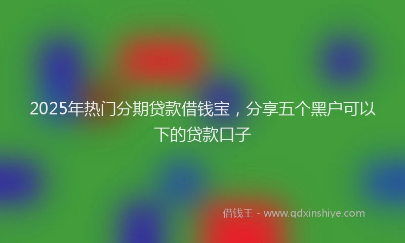 2025年热门分期贷款借钱宝，分享五个黑户可以下的贷款口子