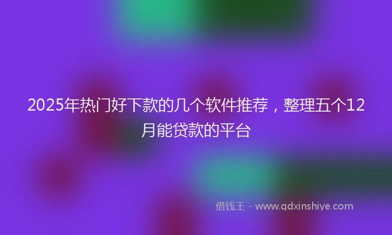 2025年热门好下款的几个软件推荐，整理五个12月能贷款的平台