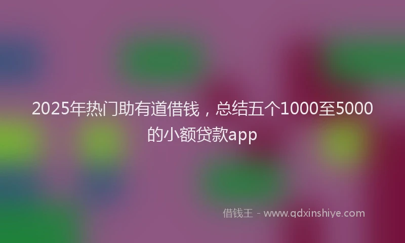 2025年热门助有道借钱，总结五个1000至5000的小额贷款app
