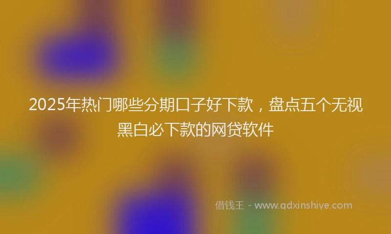 2025年热门哪些分期口子好下款，盘点五个无视黑白必下款的网贷软件