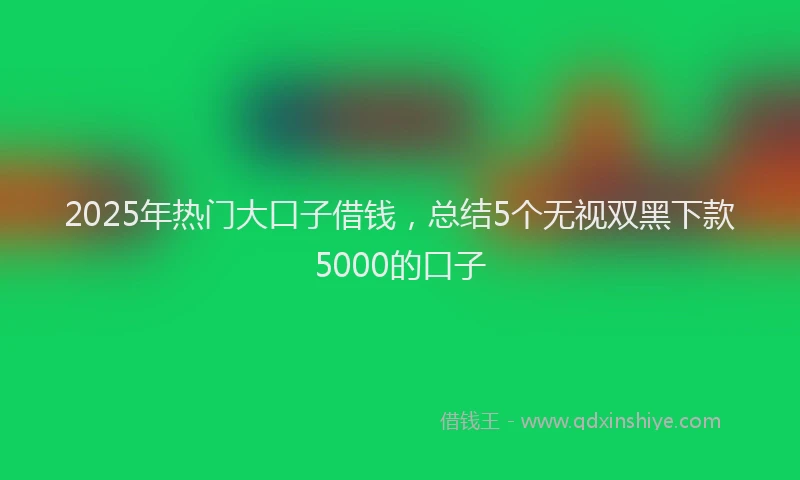 2025年热门大口子借钱，总结5个无视双黑下款5000的口子