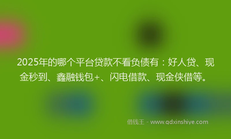 2025年的哪个平台贷款不看负债有：好人贷、现金秒到、鑫融钱包+、闪电借款、现金侠借等。