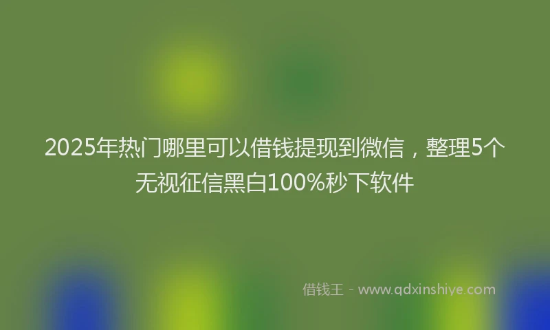 2025年热门哪里可以借钱提现到微信，整理5个无视征信黑白100%秒下软件