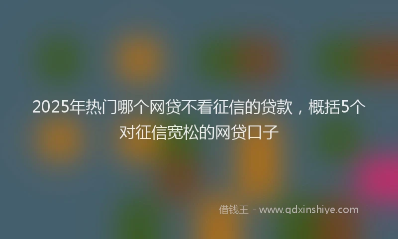 2025年热门哪个网贷不看征信的贷款，概括5个对征信宽松的网贷口子
