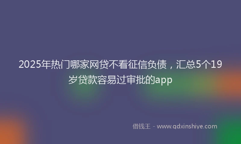 2025年热门哪家网贷不看征信负债，汇总5个19岁贷款容易过审批的app