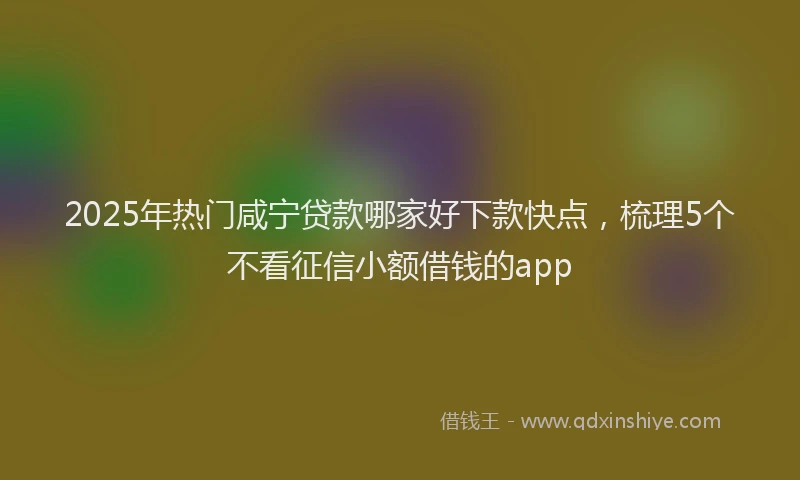 2025年热门咸宁贷款哪家好下款快点，梳理5个不看征信小额借钱的app