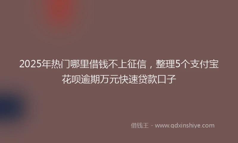 2025年热门哪里借钱不上征信，整理5个支付宝花呗逾期万元快速贷款口子