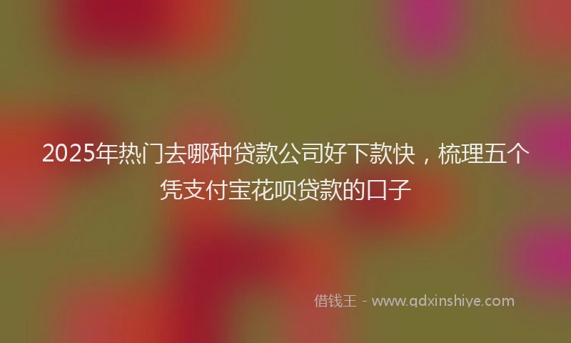 2025年热门去哪种贷款公司好下款快，梳理五个凭支付宝花呗贷款的口子
