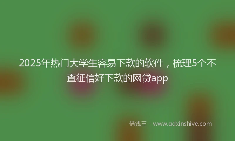 2025年热门大学生容易下款的软件，梳理5个不查征信好下款的网贷app