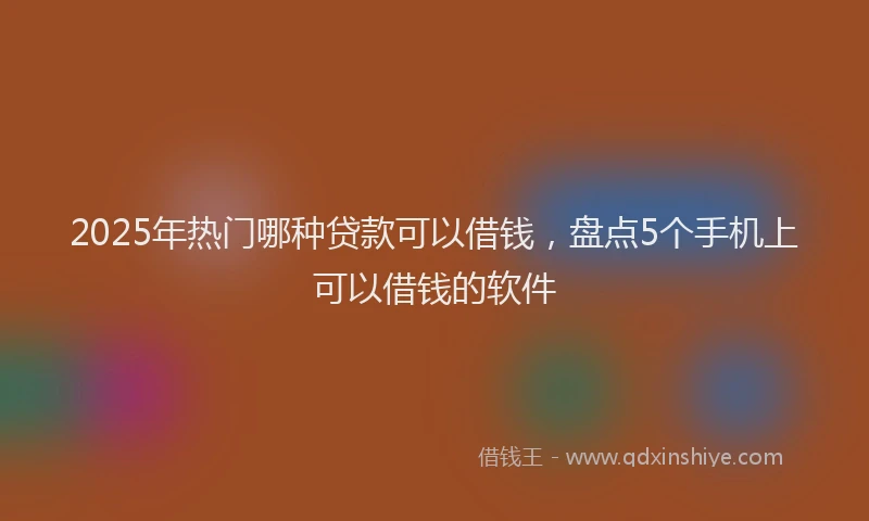 2025年热门哪种贷款可以借钱，盘点5个手机上可以借钱的软件