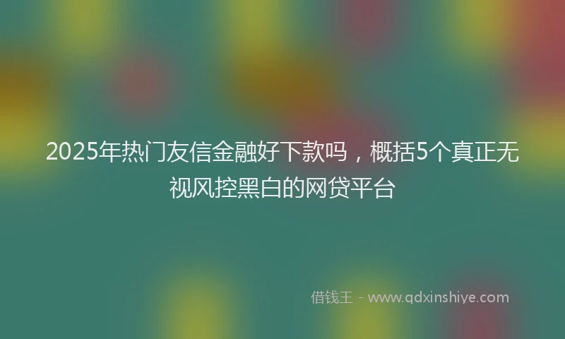 2025年热门友信金融好下款吗，概括5个真正无视风控黑白的网贷平台