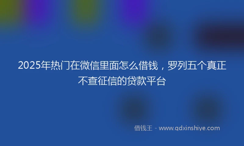2025年热门在微信里面怎么借钱，罗列五个真正不查征信的贷款平台