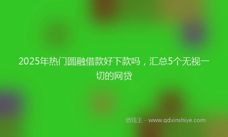 2025年热门圆融借款好下款吗，汇总5个无视一切的网贷