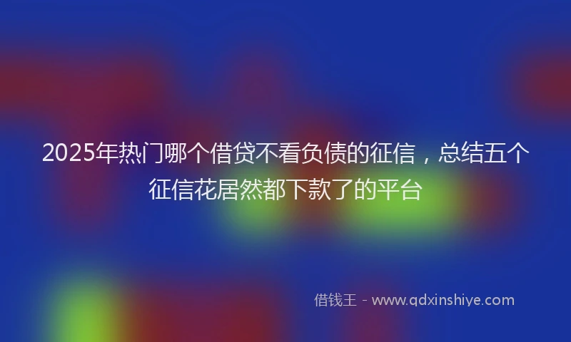 2025年热门哪个借贷不看负债的征信，总结五个征信花居然都下款了的平台