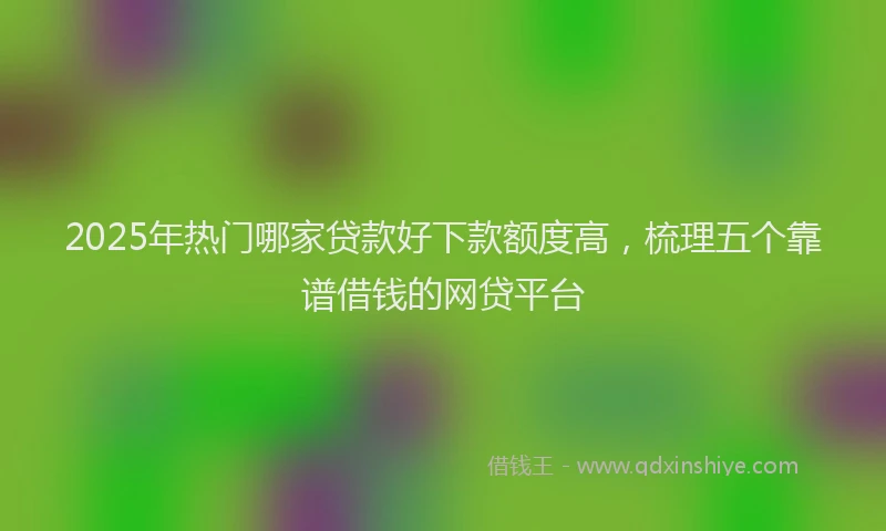2025年热门哪家贷款好下款额度高，梳理五个靠谱借钱的网贷平台