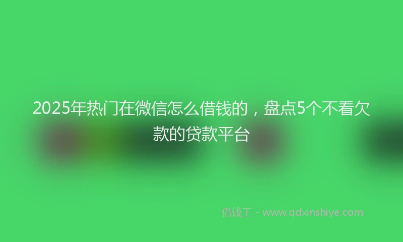 2025年热门在微信怎么借钱的，盘点5个不看欠款的贷款平台