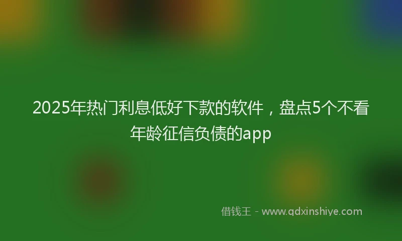 2025年热门利息低好下款的软件，盘点5个不看年龄征信负债的app