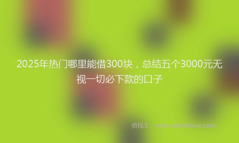 2025年热门哪里能借300块，总结五个3000元无视一切必下款的口子