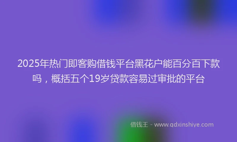 2025年热门即客购借钱平台黑花户能百分百下款吗，概括五个19岁贷款容易过审批的平台