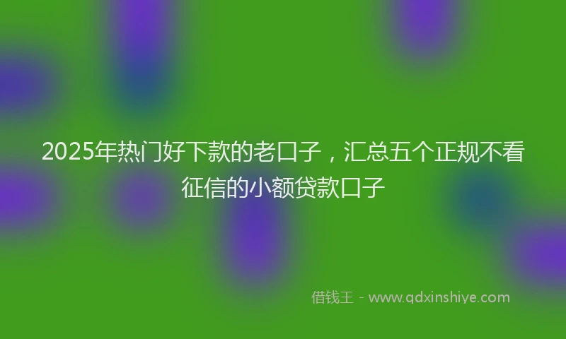 2025年热门好下款的老口子，汇总五个正规不看征信的小额贷款口子