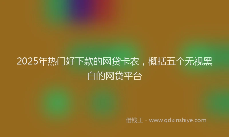 2025年热门好下款的网贷卡农，概括五个无视黑白的网贷平台