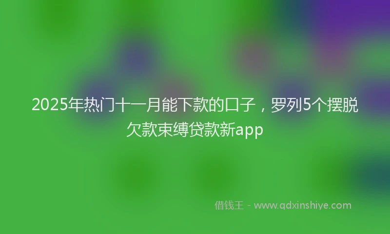 2025年热门十一月能下款的口子，罗列5个摆脱欠款束缚贷款新app