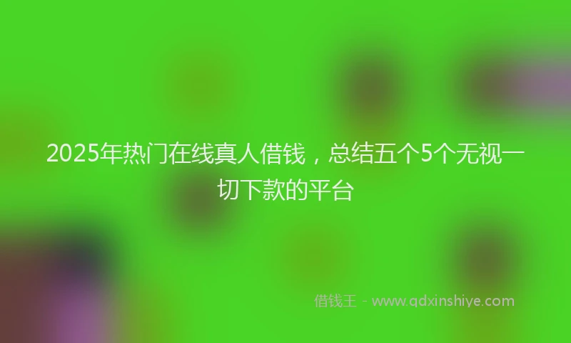 2025年热门在线真人借钱，总结五个5个无视一切下款的平台