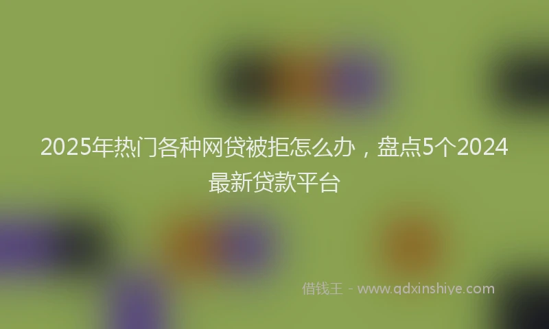 2025年热门各种网贷被拒怎么办，盘点5个2024最新贷款平台