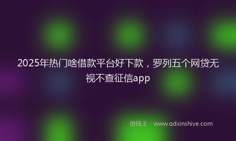 2025年热门啥借款平台好下款，罗列五个网贷无视不查征信app