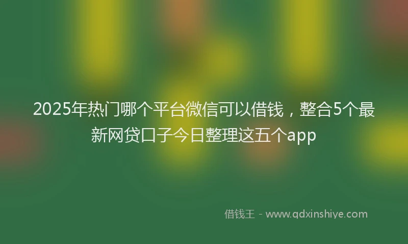 2025年热门哪个平台微信可以借钱，整合5个最新网贷口子今日整理这五个app