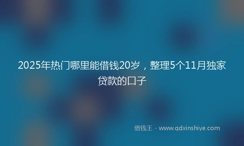 2025年热门哪里能借钱20岁，整理5个11月独家贷款的口子