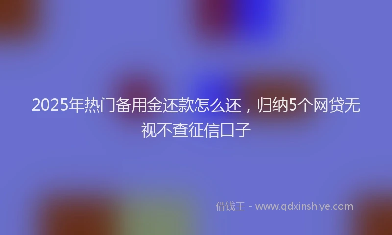 2025年热门备用金还款怎么还，归纳5个网贷无视不查征信口子
