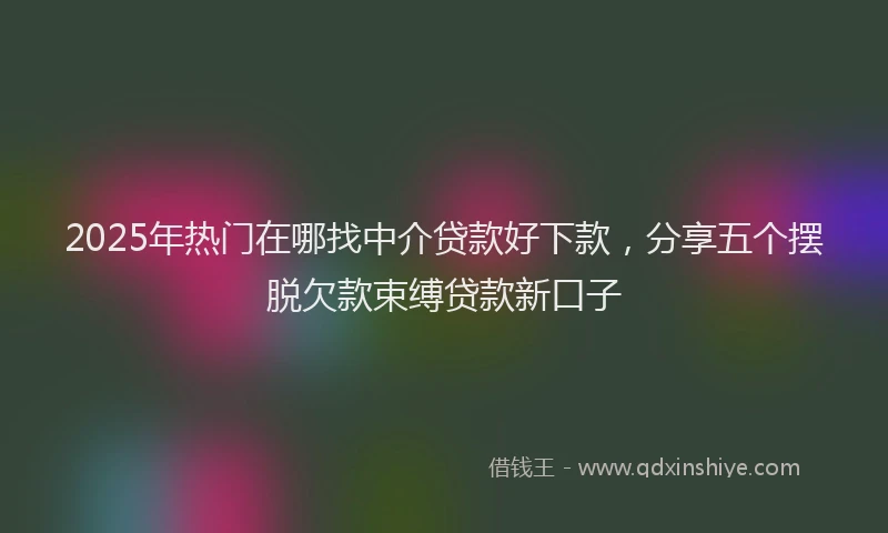 2025年热门在哪找中介贷款好下款，分享五个摆脱欠款束缚贷款新口子