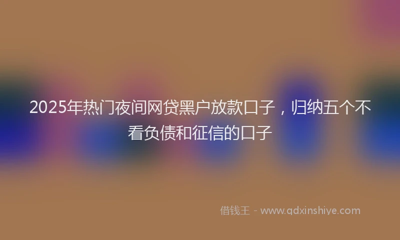 2025年热门夜间网贷黑户放款口子，归纳五个不看负债和征信的口子