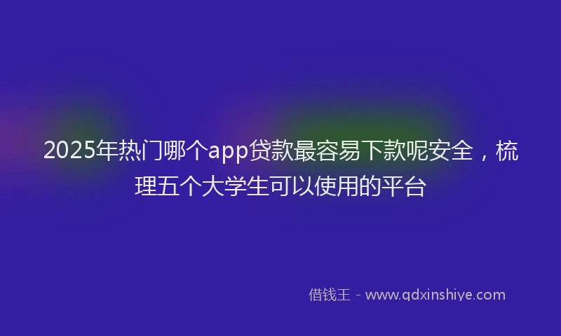 2025年热门哪个app贷款最容易下款呢安全，梳理五个大学生可以使用的平台