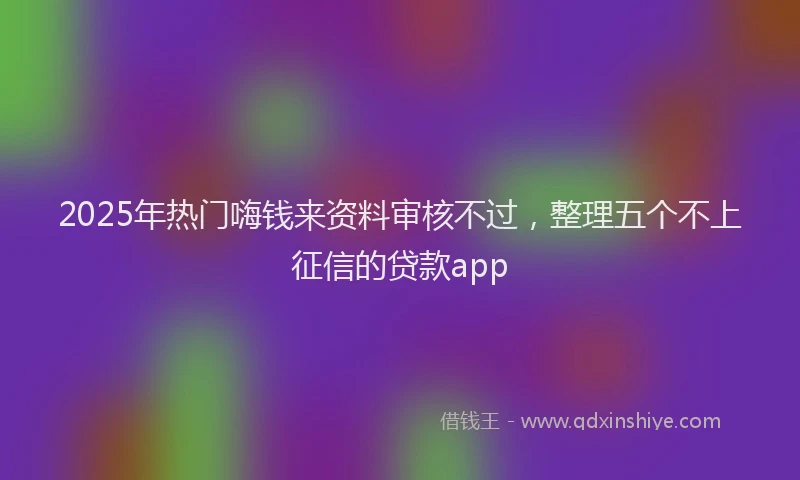 2025年热门嗨钱来资料审核不过，整理五个不上征信的贷款app