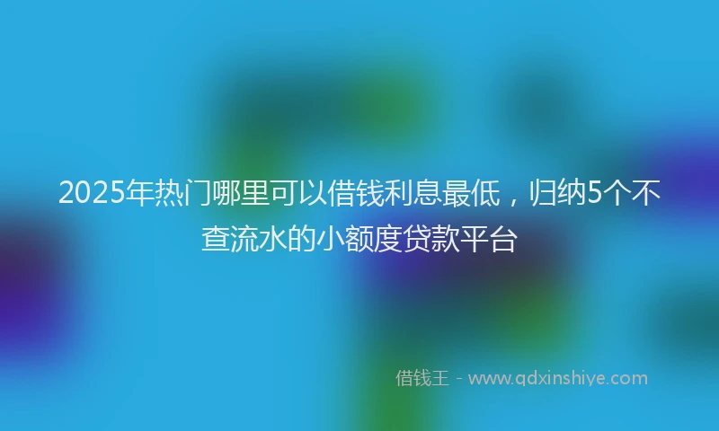 2025年热门哪里可以借钱利息最低，归纳5个不查流水的小额度贷款平台