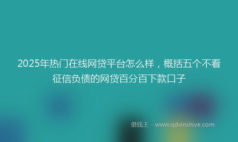 2025年热门在线网贷平台怎么样，概括五个不看征信负债的网贷百分百下款口子