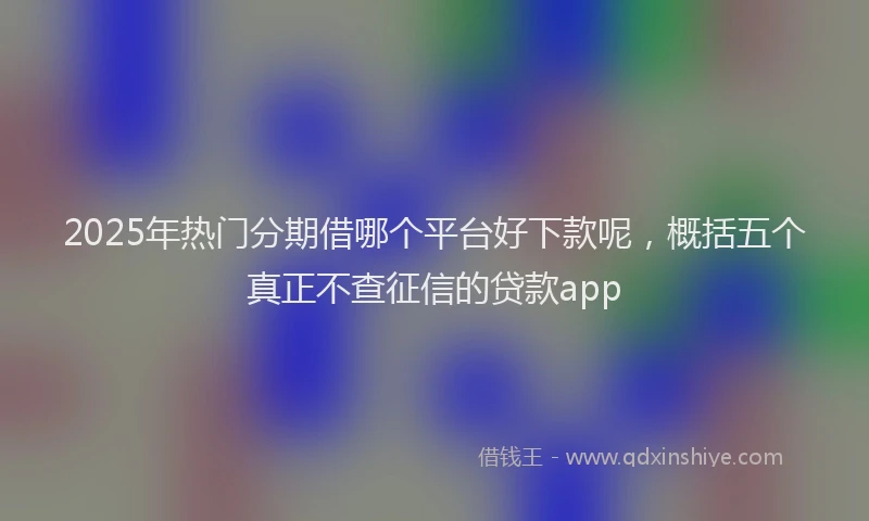 2025年热门分期借哪个平台好下款呢，概括五个真正不查征信的贷款app