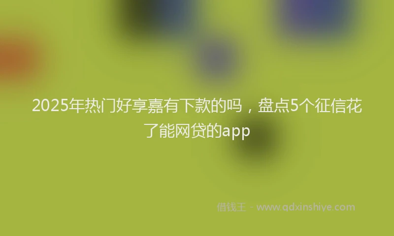 2025年热门好享嘉有下款的吗，盘点5个征信花了能网贷的app