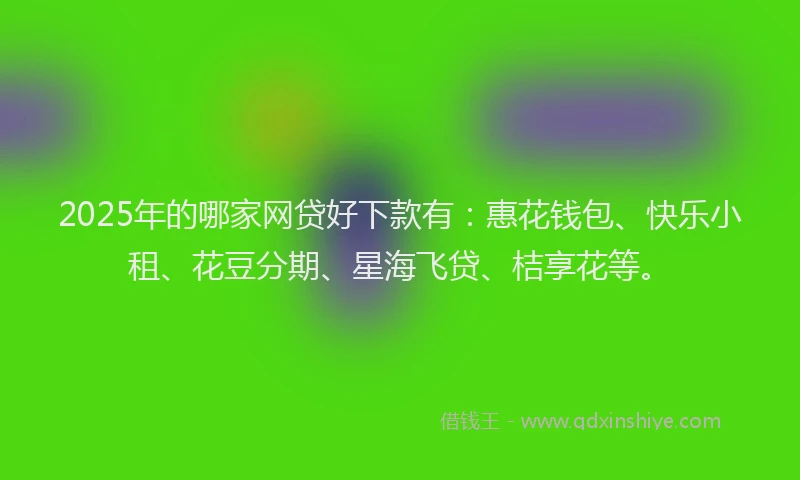 2025年的哪家网贷好下款有：惠花钱包、快乐小租、花豆分期、星海飞贷、桔享花等。