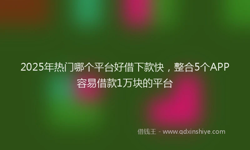 2025年热门哪个平台好借下款快，整合5个APP容易借款1万块的平台