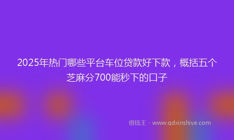 2025年热门哪些平台车位贷款好下款，概括五个芝麻分700能秒下的口子