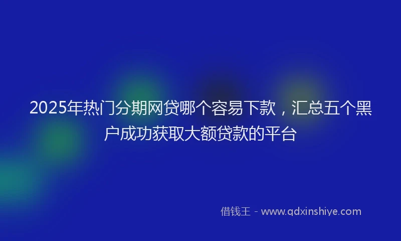2025年热门分期网贷哪个容易下款，汇总五个黑户成功获取大额贷款的平台