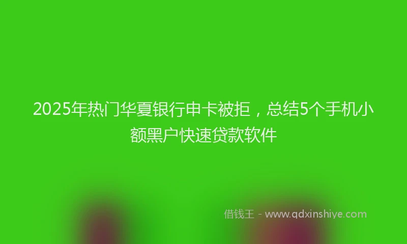 2025年热门华夏银行申卡被拒，总结5个手机小额黑户快速贷款软件