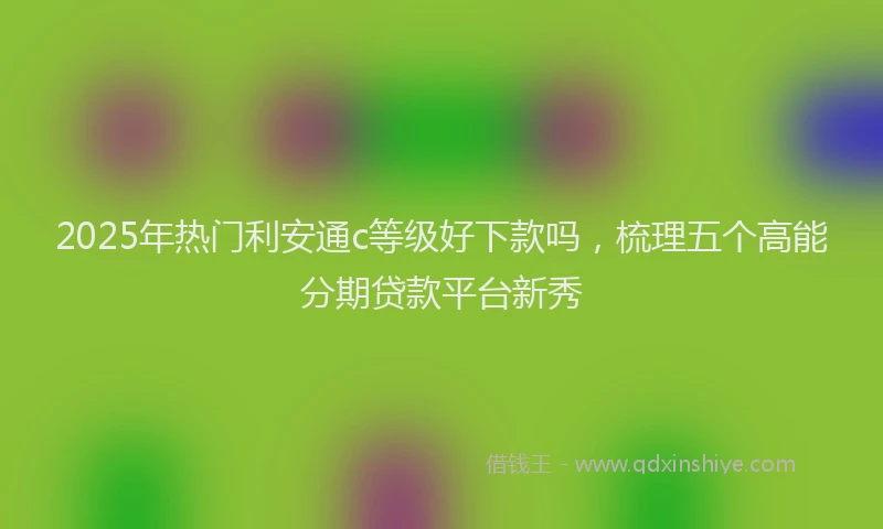 2025年热门利安通c等级好下款吗，梳理五个高能分期贷款平台新秀