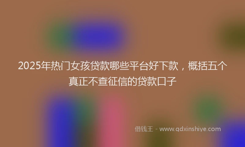 2025年热门女孩贷款哪些平台好下款，概括五个真正不查征信的贷款口子