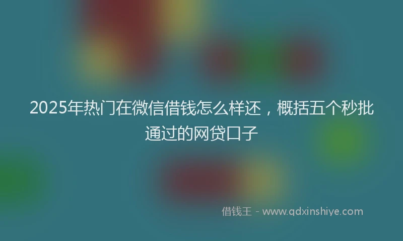 2025年热门在微信借钱怎么样还，概括五个秒批通过的网贷口子
